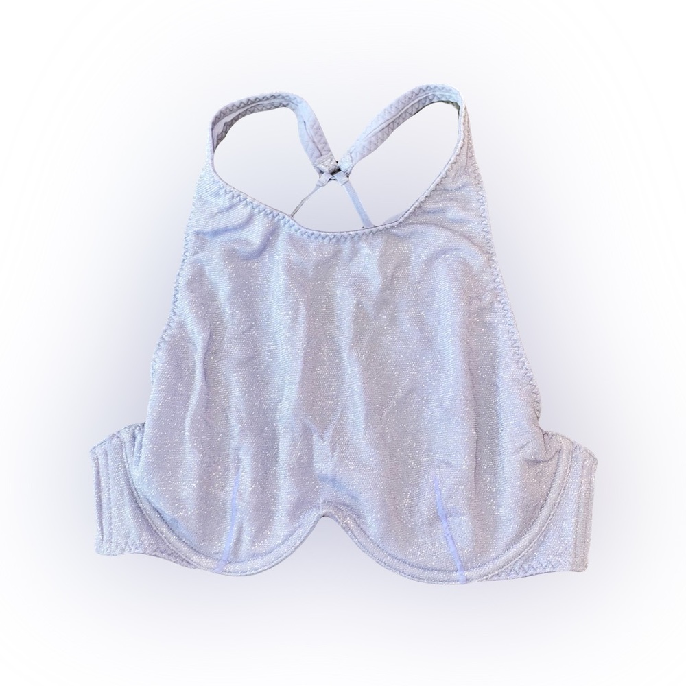 FREE PEOPLE LAVENDER SHIMMERY HALTER BRALETTE // SIZE SMALL💜